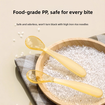 Baba etetőkanál tejhez és vízhez — speciális kanál rizs zabpehely és gyümölcspüré számára, testre szabható és hordozható (anyag: PP; gyerekeknek; modern minimalista stílus; logónyomtatás elérhető; testreszabás)