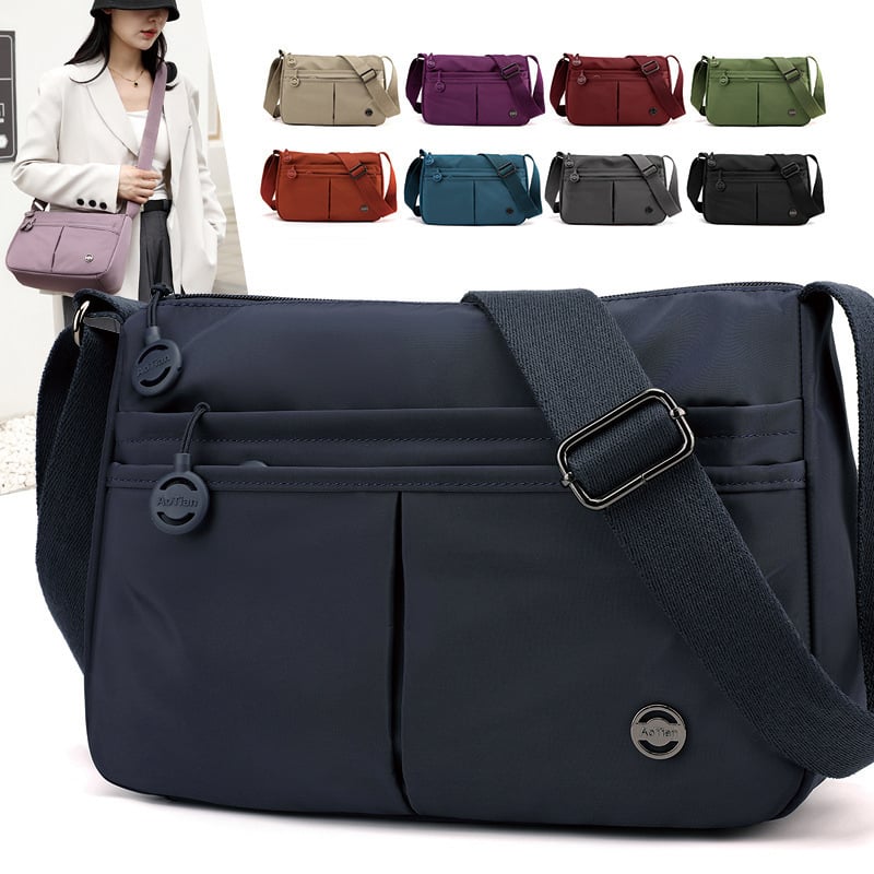 Aotian crossbody torbica od Oxford platna, vodoravni kvadratni oblik – zatvaranje na zip, laminirani pretinac, trodimenzionalan vanjski dizajn