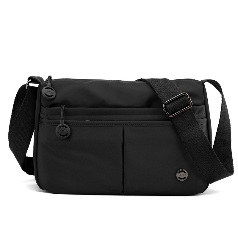 Aotian crossbody torbica od Oxford platna, vodoravni kvadratni oblik – zatvaranje na zip, laminirani pretinac, trodimenzionalan vanjski dizajn