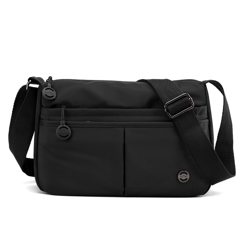 Aotian crossbody torbica od Oxford platna, vodoravni kvadratni oblik – zatvaranje na zip, laminirani pretinac, trodimenzionalan vanjski dizajn