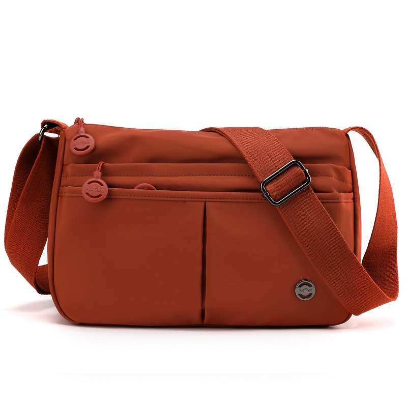 Aotian crossbody torbica od Oxford platna, vodoravni kvadratni oblik – zatvaranje na zip, laminirani pretinac, trodimenzionalan vanjski dizajn