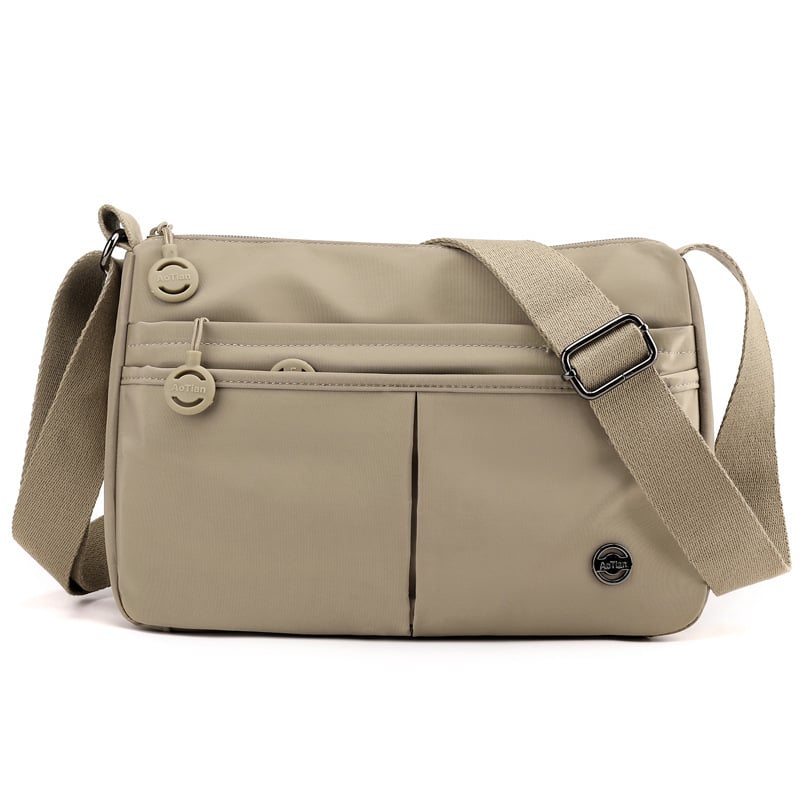 Aotian crossbody torbica od Oxford platna, vodoravni kvadratni oblik – zatvaranje na zip, laminirani pretinac, trodimenzionalan vanjski dizajn