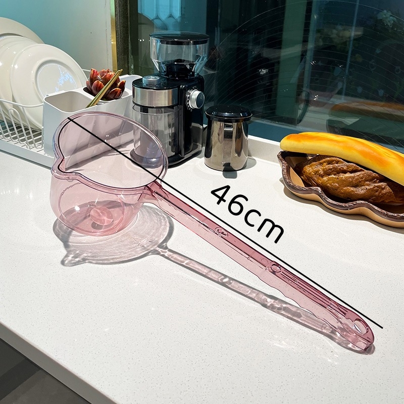 Водна лъжичка с дълга дръжка за домашна кухня и поливане на цветя, пластмасова, водно полиране, модерен прост стил, премиум качество