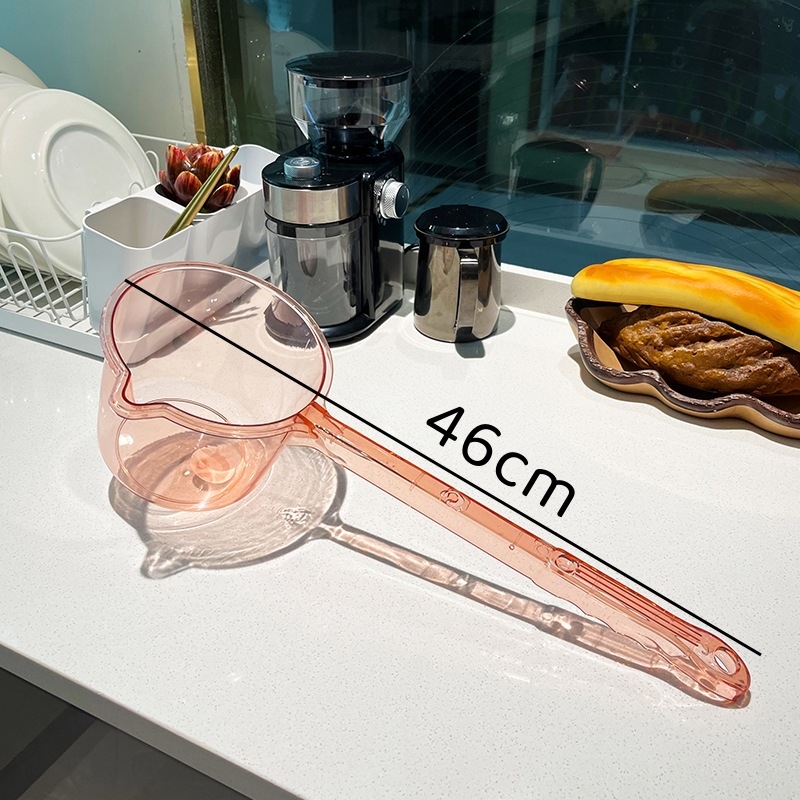 Водна лъжичка с дълга дръжка за домашна кухня и поливане на цветя, пластмасова, водно полиране, модерен прост стил, премиум качество