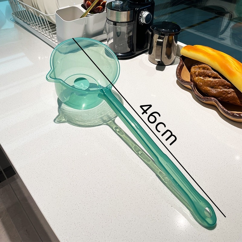 Водна лъжичка с дълга дръжка за домашна кухня и поливане на цветя, пластмасова, водно полиране, модерен прост стил, премиум качество