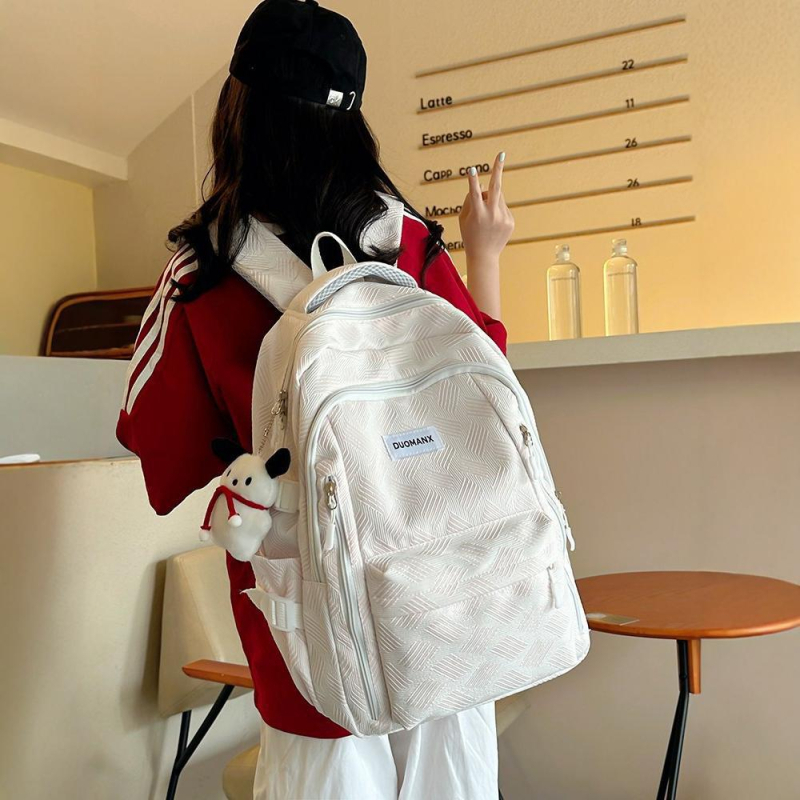 Ruksak u korejskom stilu, svjež i sladak dizajn, od Oxford platna, zatvaranje na zip, džep za prijenosno računalo i unutarnji pregradni pretinac