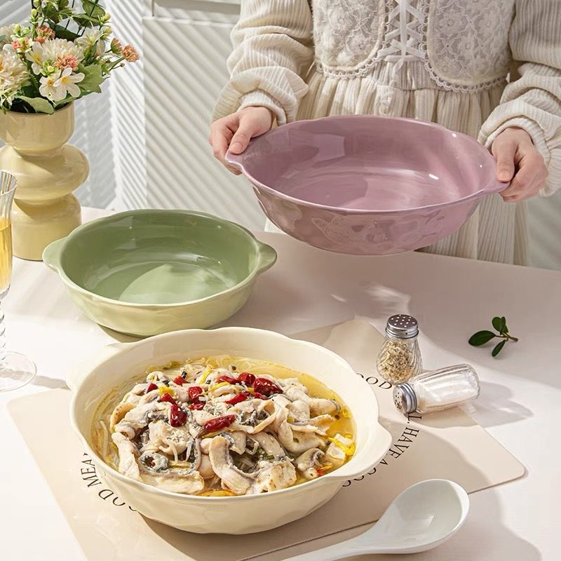 Porcelanska zdjela za juhu, jednostavan stil, pogodna za mikrovalnu, završni podglazurni kolor površina