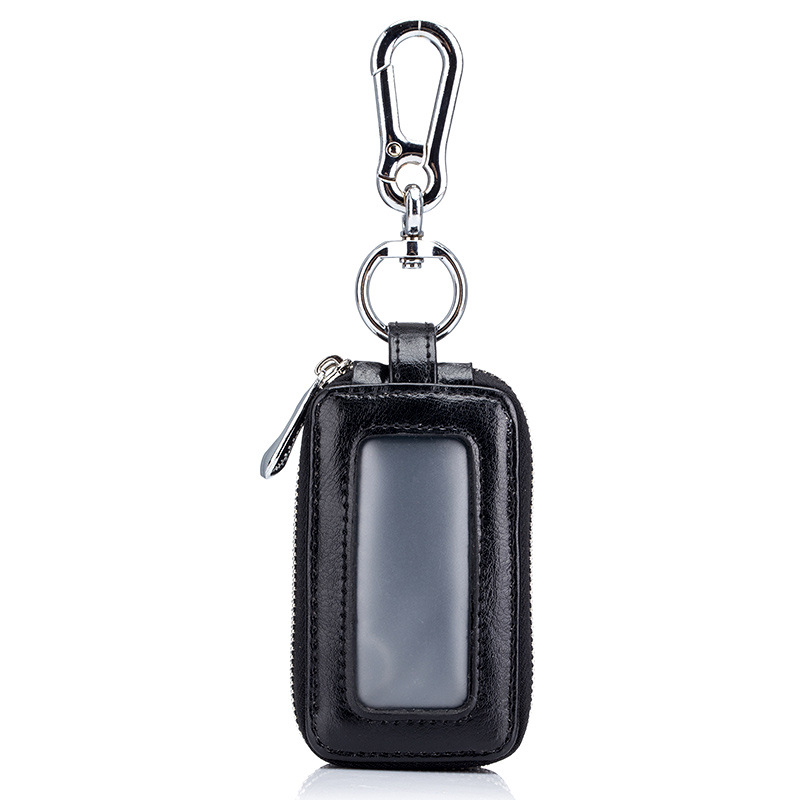 Torba za ključeve automobila od prirodne kože, dvostruka, zatvarač, unisex