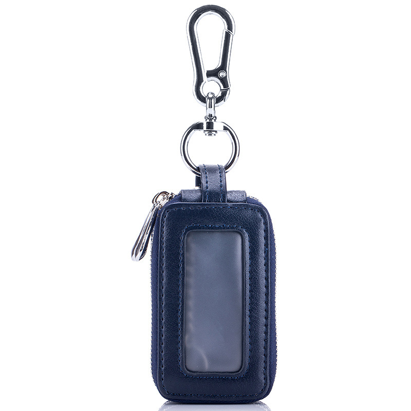 Torba za ključeve automobila od prirodne kože, dvostruka, zatvarač, unisex