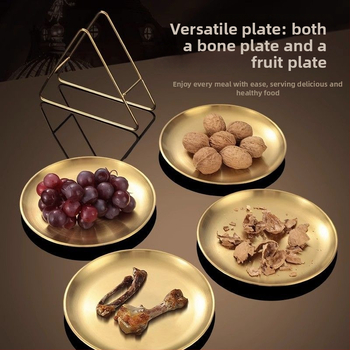 Nerūdijančio plieno kaulų lėkštelių rinkinys – apvalus, šiuolaikinis minimalistinis stilius, elektroplakavimas