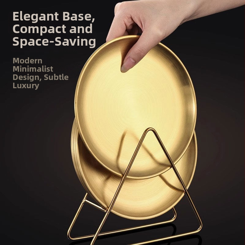 Nerūdijančio plieno kaulų lėkštelių rinkinys – apvalus, šiuolaikinis minimalistinis stilius, elektroplakavimas