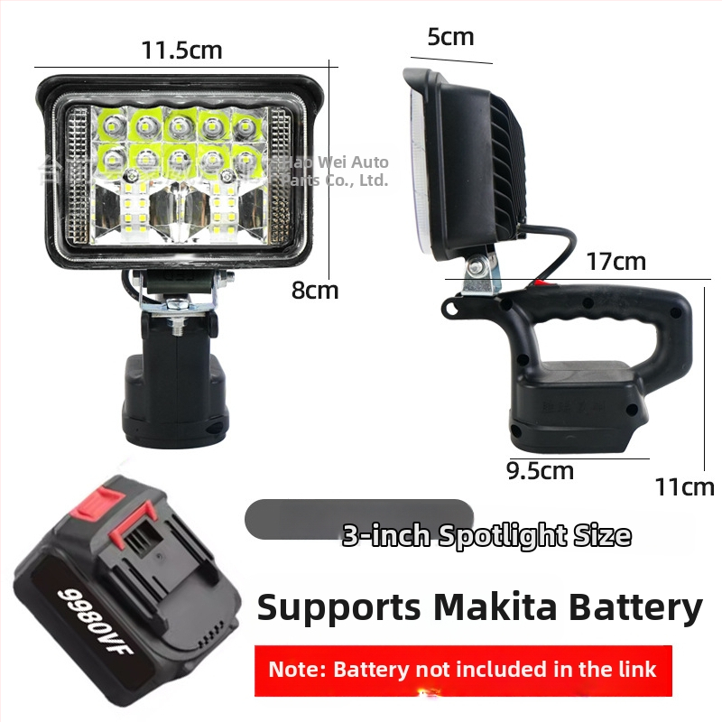 Портативна светодиодна работна лампа с литиева батерия за аварийни ремонти, 12–80V, 5000 lm