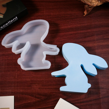 Силиконова форма за епоксидна смола за Великденски заек и 3D цветни орнаменти – неправилен формат, модерен минималистичен стил