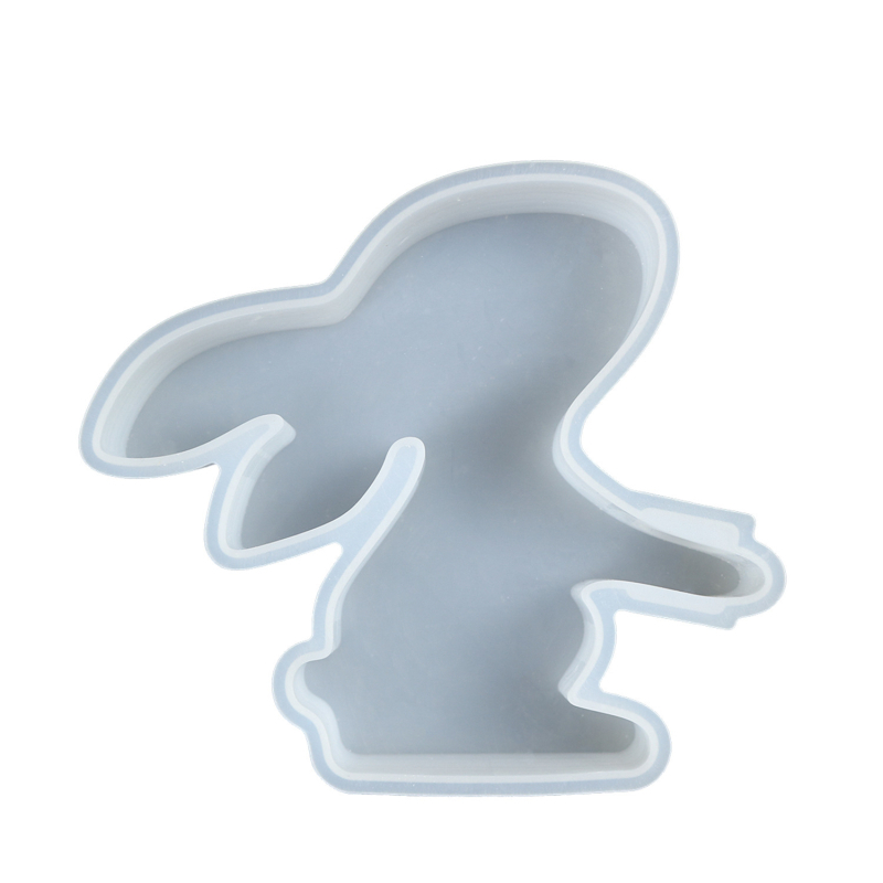 Силиконова форма за епоксидна смола за Великденски заек и 3D цветни орнаменти – неправилен формат, модерен минималистичен стил