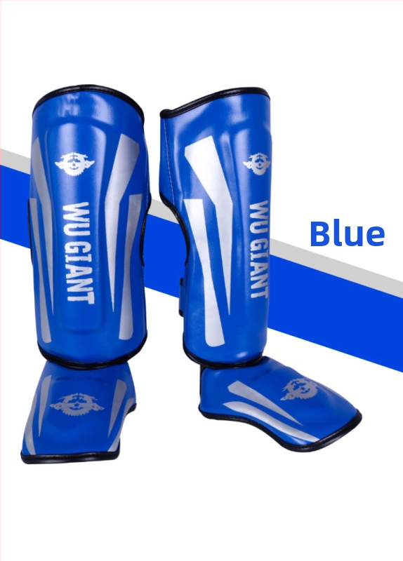 Sanda un boksa kāju aizsargi, biezāka polsterējuma ar PU iekšējo odas un EVA putām, apakšējās kājas aizsardzība cīņas mākslā un treniņiem