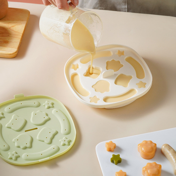 Силиконова формичка за пара за кексове с дизайн котешка лапичка, хранителен клас, устойчива на високи температури, за оризови кексове