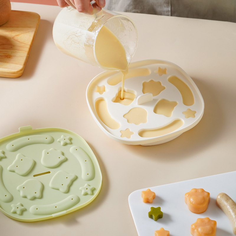 Силиконова формичка за пара за кексове с дизайн котешка лапичка, хранителен клас, устойчива на високи температури, за оризови кексове