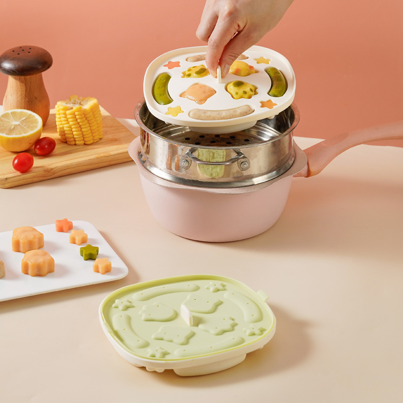 Силиконова формичка за пара за кексове с дизайн котешка лапичка, хранителен клас, устойчива на високи температури, за оризови кексове