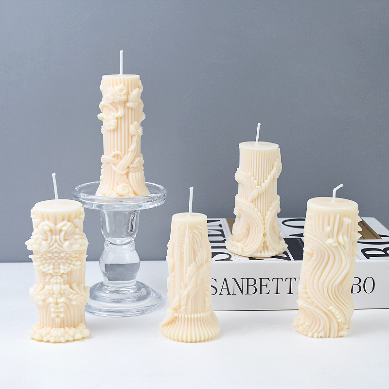 Силиконова форма за цилиндрични свещи – DIY ароматни свещи, готова за частно етикетиране, форма за печене