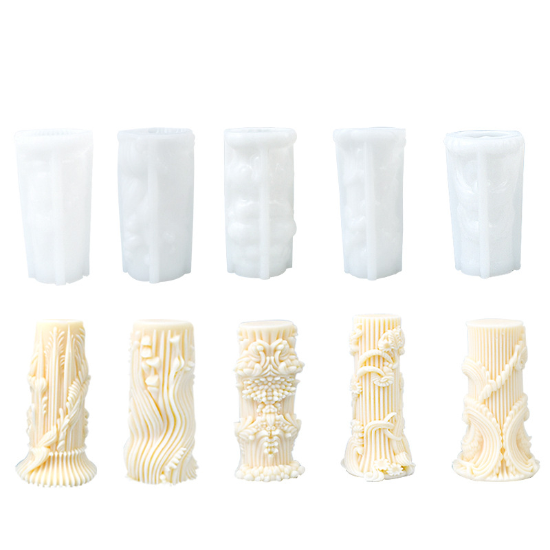 Силиконова форма за цилиндрични свещи – DIY ароматни свещи, готова за частно етикетиране, форма за печене