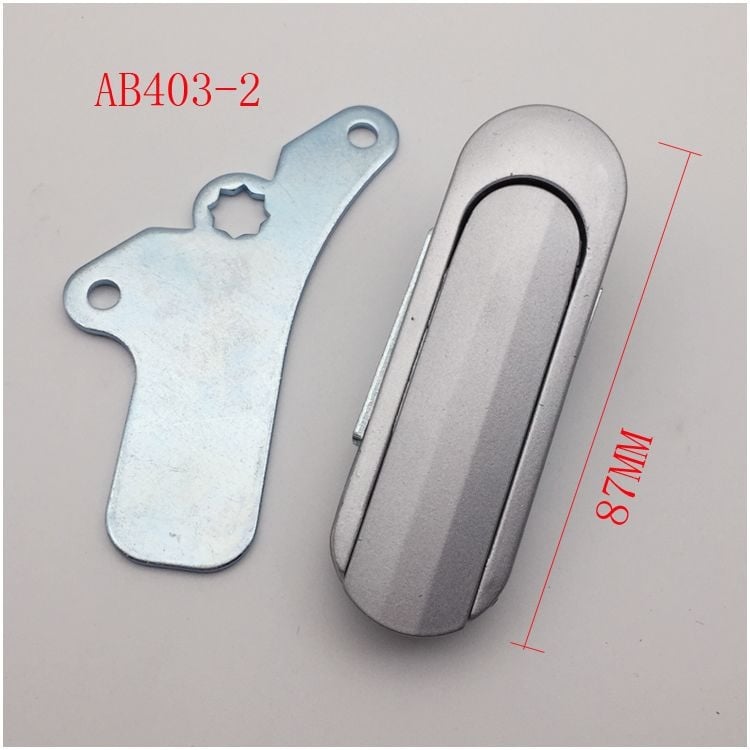 Заключалка с изпъкваща дръжка AB302 за разпределителна кутия/шкаф – плоска заключалка AB303-1/-2, цинкова сплав, Тип C