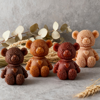 Medve alakú szilikon forma DIY aromaterápiás gyertyákhoz