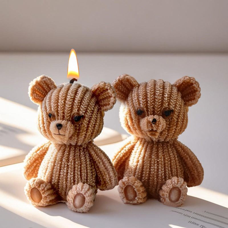 Medve alakú szilikon forma DIY aromaterápiás gyertyákhoz