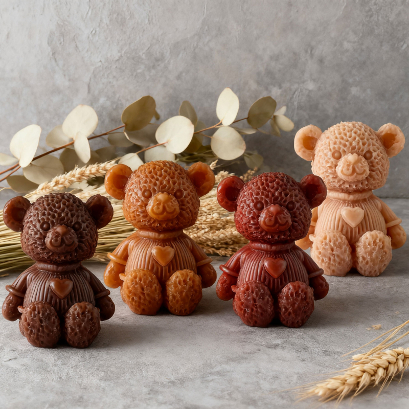 Medve alakú szilikon forma DIY aromaterápiás gyertyákhoz