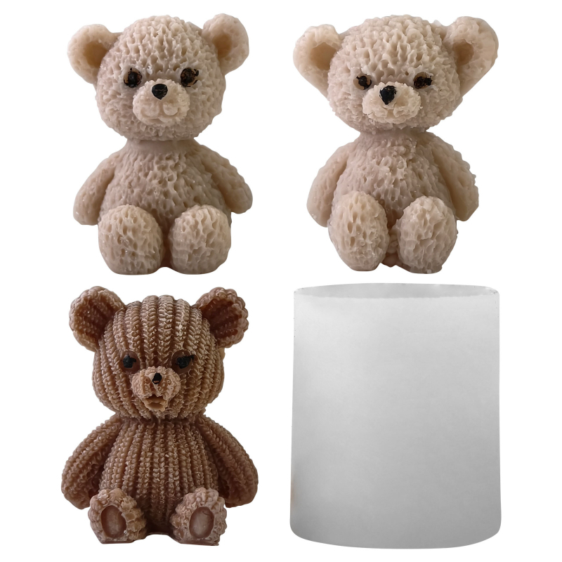 Medve alakú szilikon forma DIY aromaterápiás gyertyákhoz
