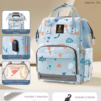 Višenamjenski ruksak za mamu s velikim kapacitetom, od Oxford materijala, vodootporan, USB sučelje, odjeljak za suho/mokro, ergonomski stražnji panel