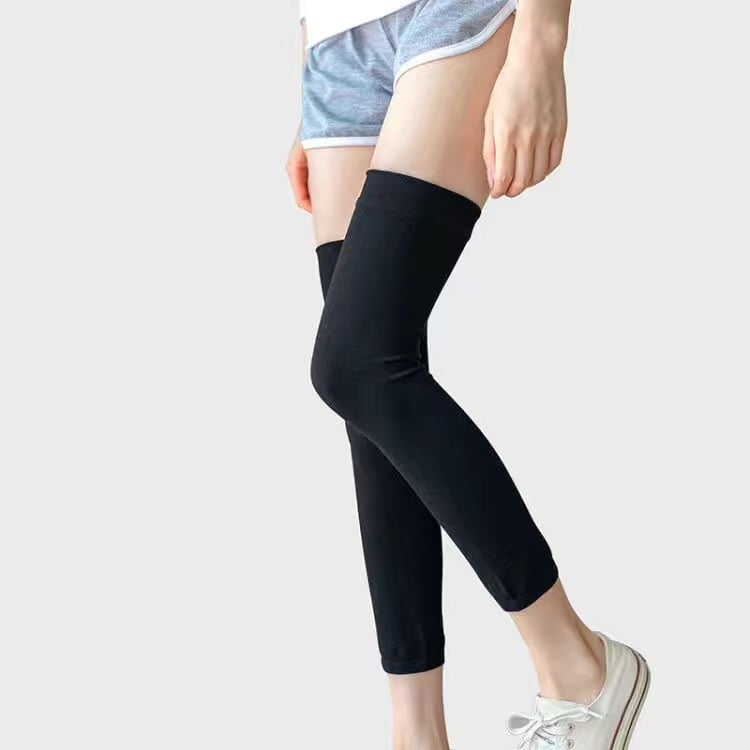 Коленни предпазители за каране на велосипед — памук, удължена дължина, безшевни, тънки и ветроустойчиви, за възрастни