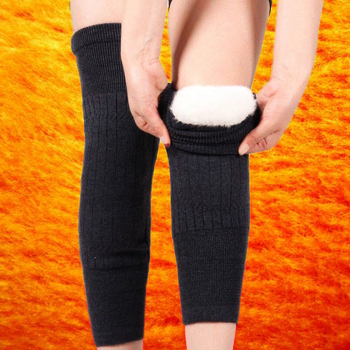 Унисекс коленни топлоизолиращи маншети за зима, удължени, кашмирени ставни маншети за защита от студ, дебели коленни протектори