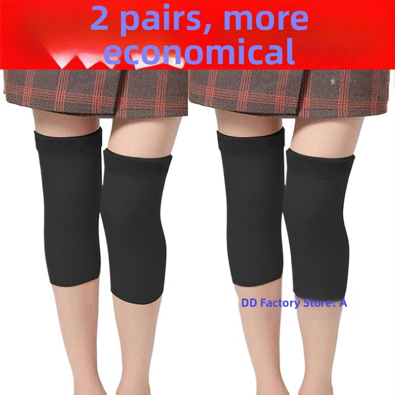Унисекс коленни топлоизолиращи маншети за зима, удължени, кашмирени ставни маншети за защита от студ, дебели коленни протектори