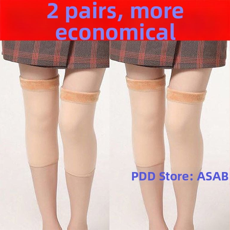 Унисекс коленни топлоизолиращи маншети за зима, удължени, кашмирени ставни маншети за защита от студ, дебели коленни протектори