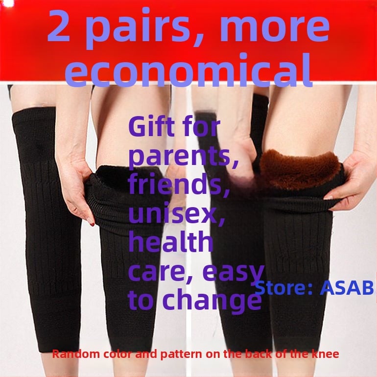 Унисекс коленни топлоизолиращи маншети за зима, удължени, кашмирени ставни маншети за защита от студ, дебели коленни протектори