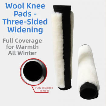 Коленни подложки от вълна с каишка и пухено покритие, за възрастни, тристранно покритие, по-широки и по-дебели панели