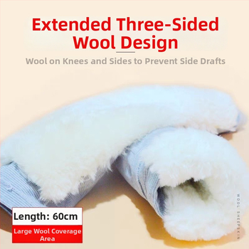 Коленни подложки от вълна с каишка и пухено покритие, за възрастни, тристранно покритие, по-широки и по-дебели панели