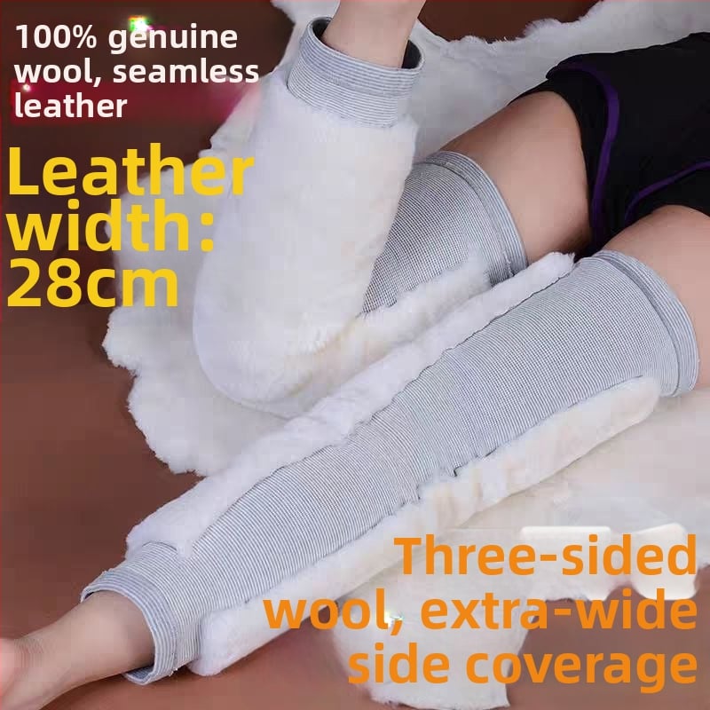 Коленни подложки от вълна с каишка и пухено покритие, за възрастни, тристранно покритие, по-широки и по-дебели панели