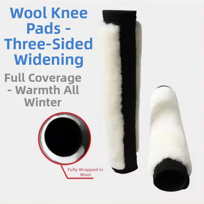 Коленни подложки от вълна с каишка и пухено покритие, за възрастни, тристранно покритие, по-широки и по-дебели панели