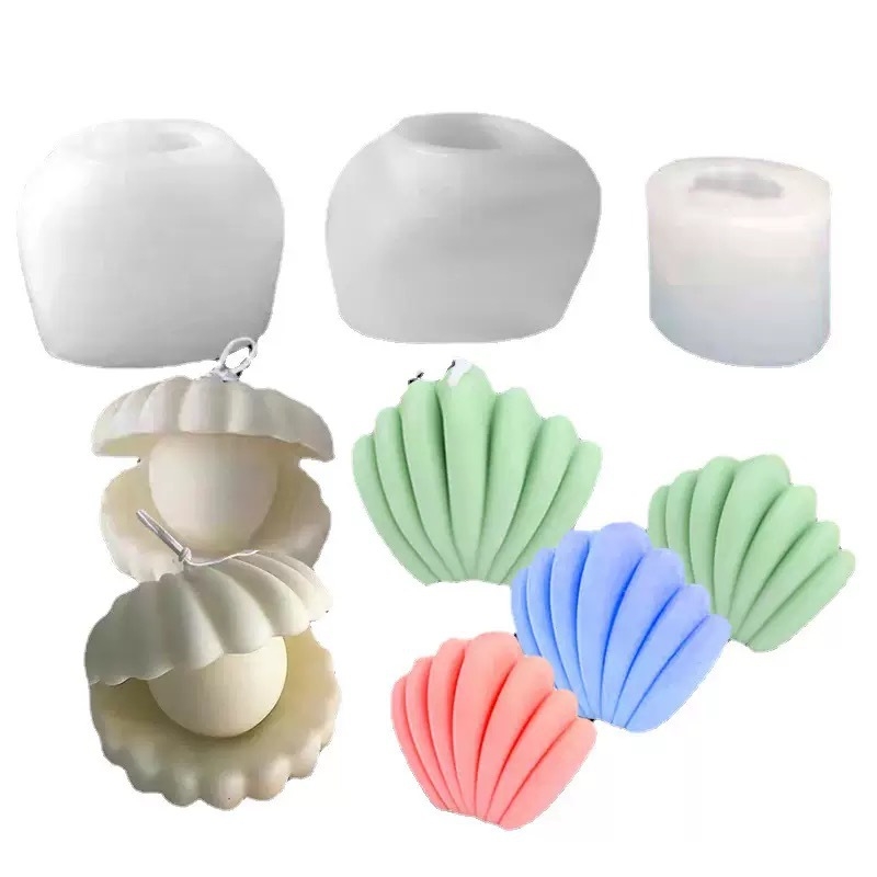 Formă din silicon în formă de scoică perlata pentru coacere, săpun și ipsos