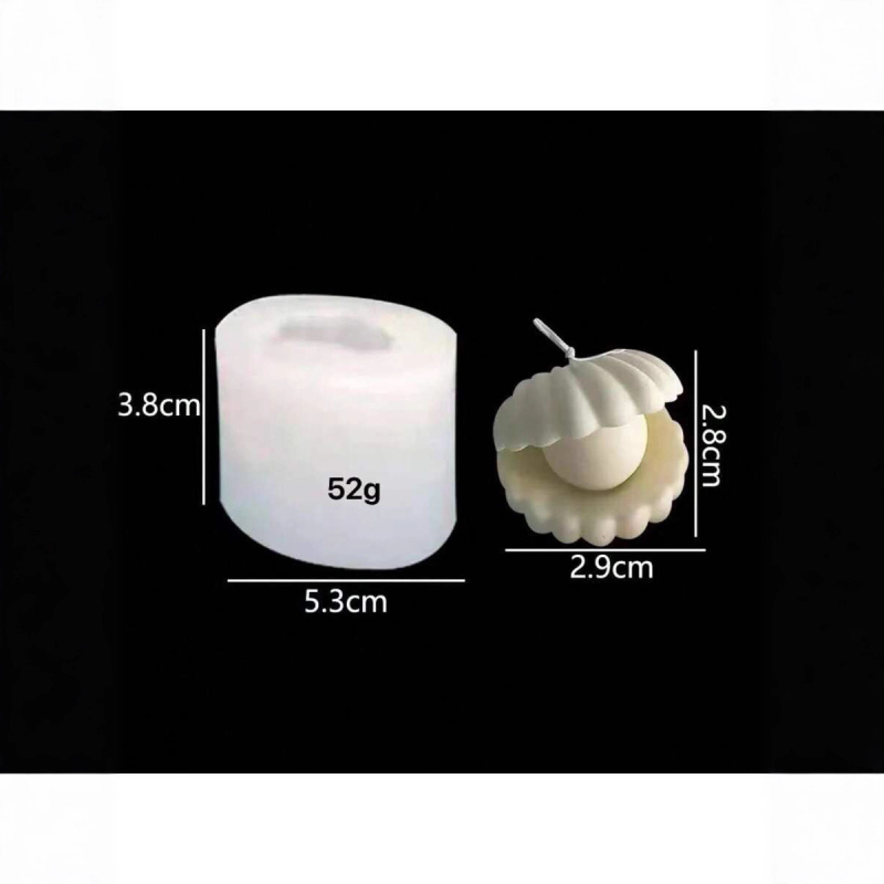 Formă din silicon în formă de scoică perlata pentru coacere, săpun și ipsos