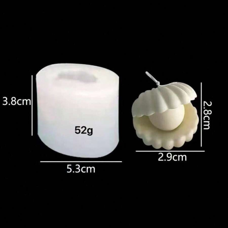 Formă din silicon în formă de scoică perlata pentru coacere, săpun și ipsos