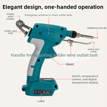 ES05 φορητό ηλεκτρικό κολλητήρι με αυτόματη τροφοδοσία κασσιτέρου, 20V, πλαστική λαβή, συγκόλληση