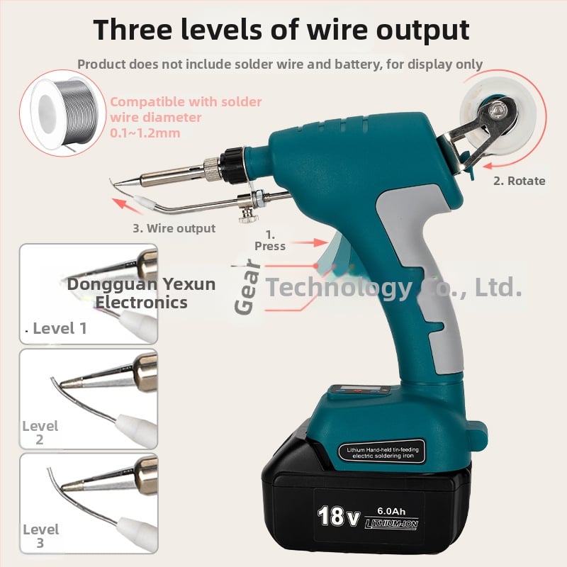 ES05 φορητό ηλεκτρικό κολλητήρι με αυτόματη τροφοδοσία κασσιτέρου, 20V, πλαστική λαβή, συγκόλληση