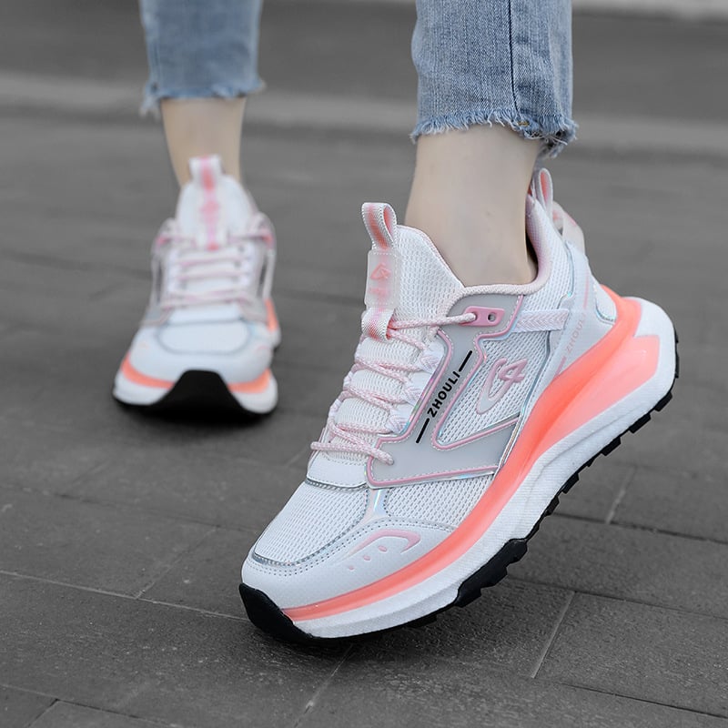 Γυναικεία παπούτσια τρεξίματος — διαπνέοντα, ελαφρά, χαμηλό επάνω με τεχνητό βελούδινο επάνω μέρος, TPU σόλα, κορδόνια