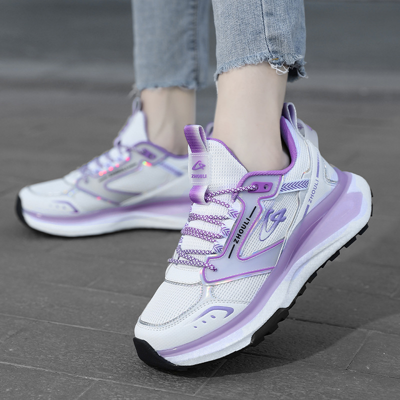 Γυναικεία παπούτσια τρεξίματος — διαπνέοντα, ελαφρά, χαμηλό επάνω με τεχνητό βελούδινο επάνω μέρος, TPU σόλα, κορδόνια