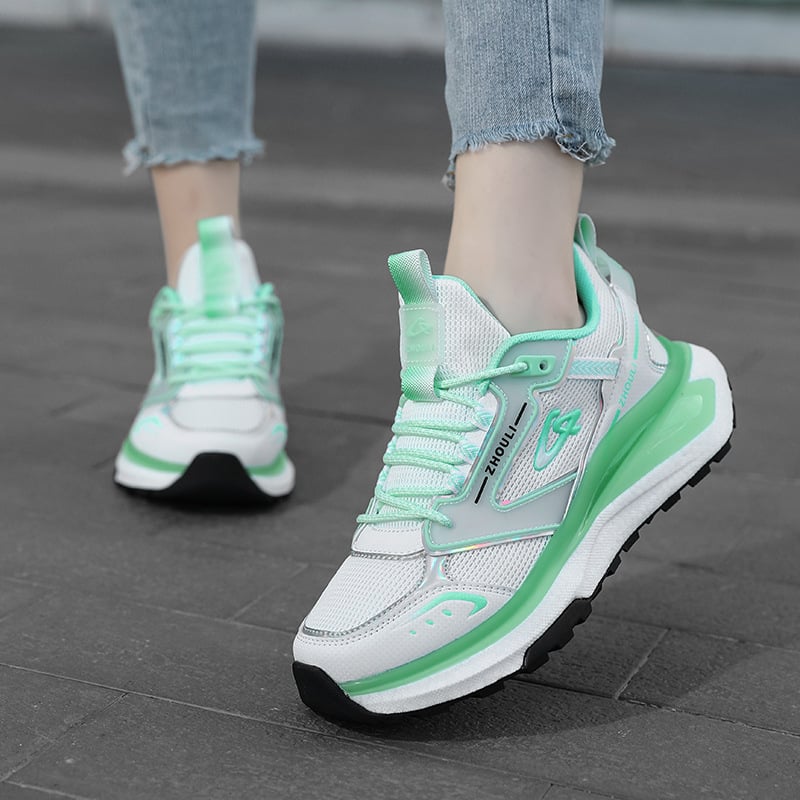 Γυναικεία παπούτσια τρεξίματος — διαπνέοντα, ελαφρά, χαμηλό επάνω με τεχνητό βελούδινο επάνω μέρος, TPU σόλα, κορδόνια