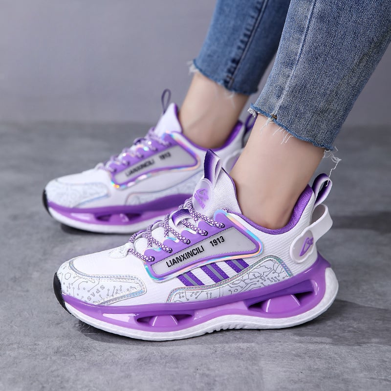 Γυναικεία παπούτσια τρεξίματος — διαπνέοντα, ελαφρά, χαμηλό επάνω με τεχνητό βελούδινο επάνω μέρος, TPU σόλα, κορδόνια