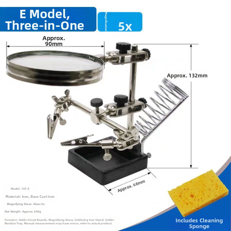 Kombinētā galda lampa ar palielināmo lupu mobilā tālruņa remontam ar lodēšanas staciju | Zīmols: Unique, Materiāls: purpurs sandaļkoks