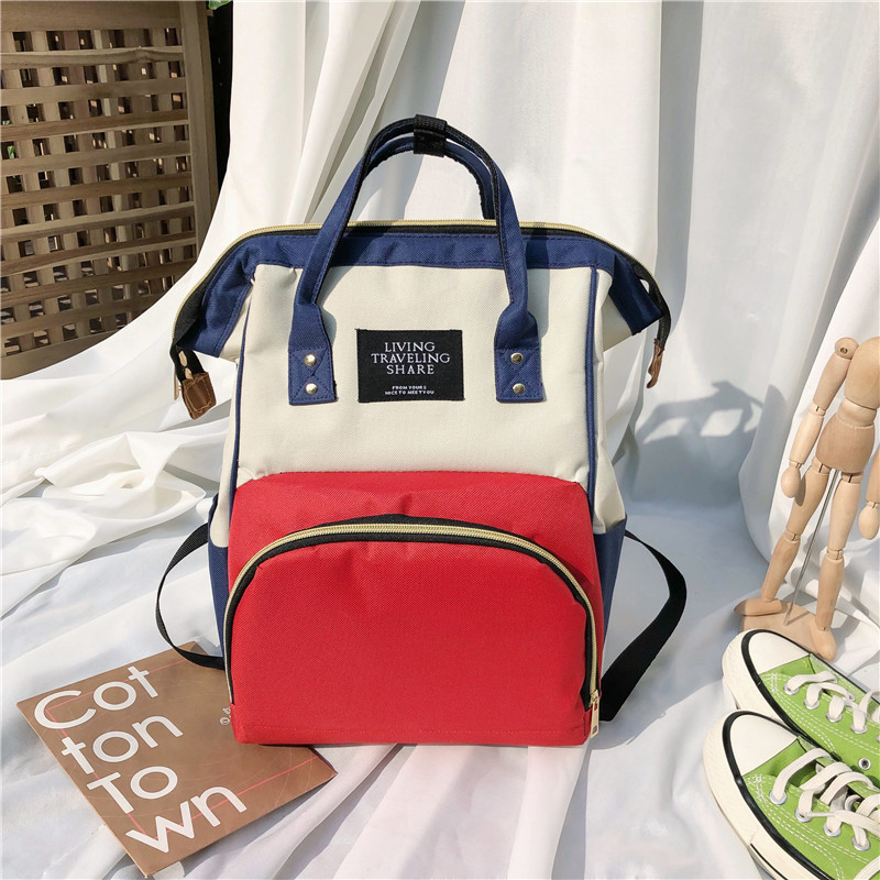 Anyák számára pelenkázó hátizsák – nagy kapacitású, termoizolált, könnyű, kopásálló, Oxford anyagból, egyszínű mintázat